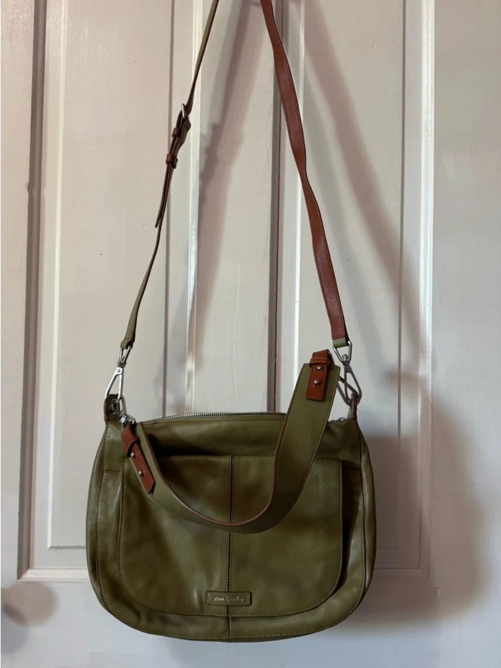 Vera Bradley Olive Green Leather Shoulder Bag with Matching Wallet